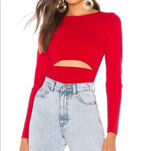 by the way. REVOLVE red cut out top size M NWT